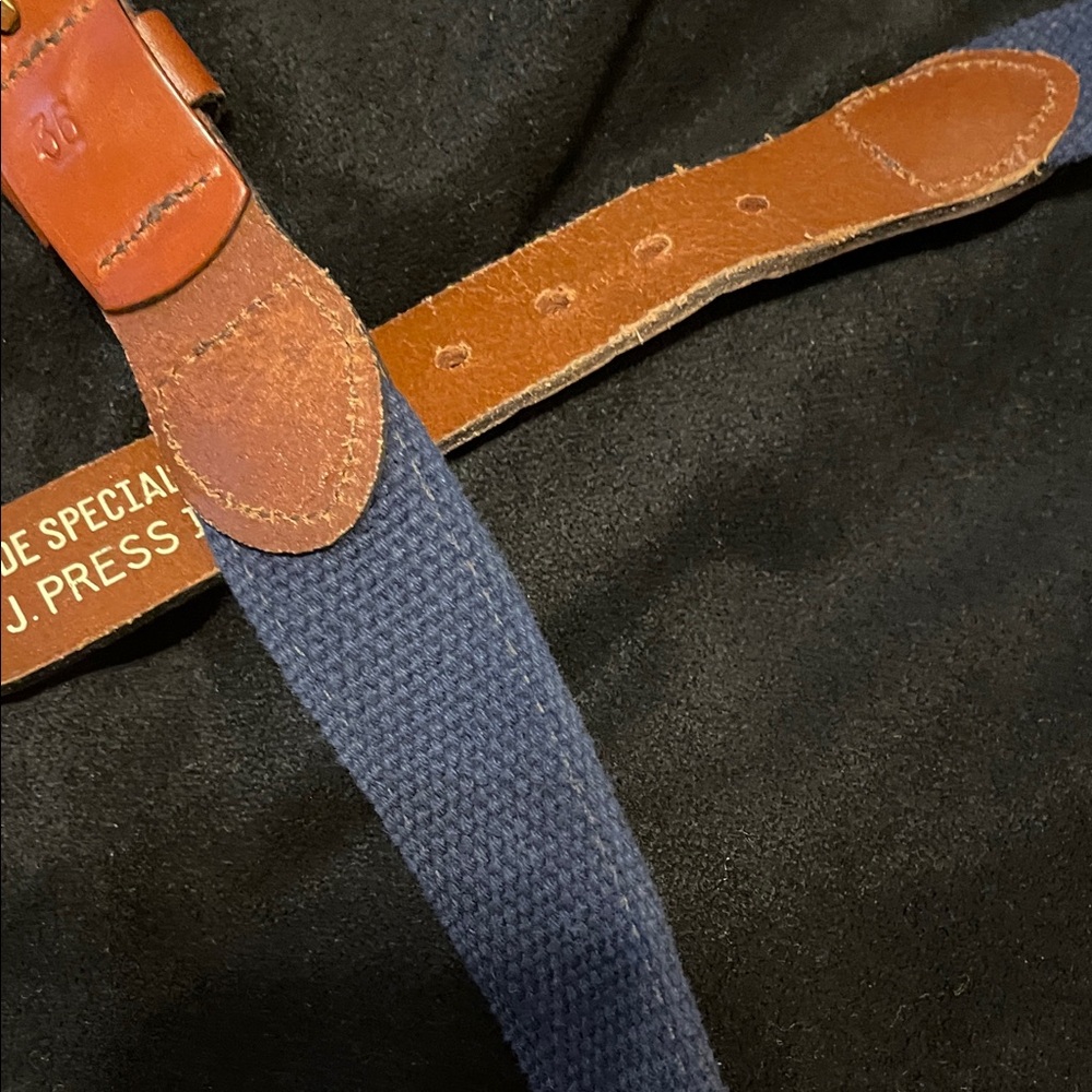 Elegant Brown and Blue Men's Belt - Picture 7 of 7
